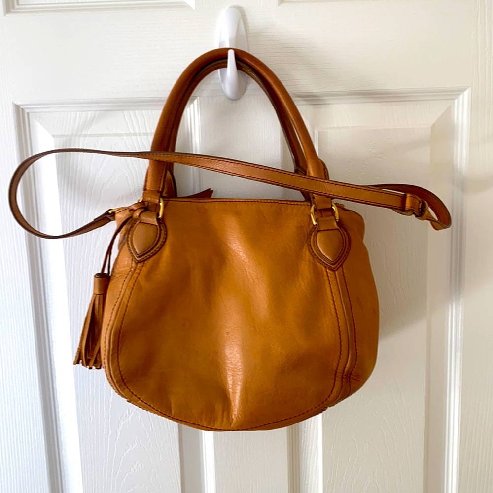 J crew tan leather bag